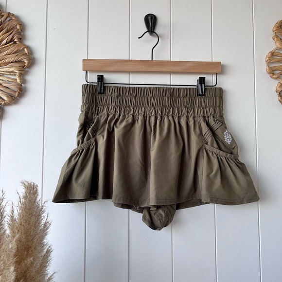 Free People Olive Athletic Shorts - Picture 7 of 8